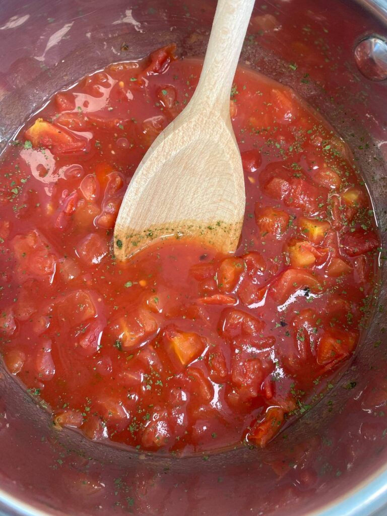 tomatoes in a saucepan