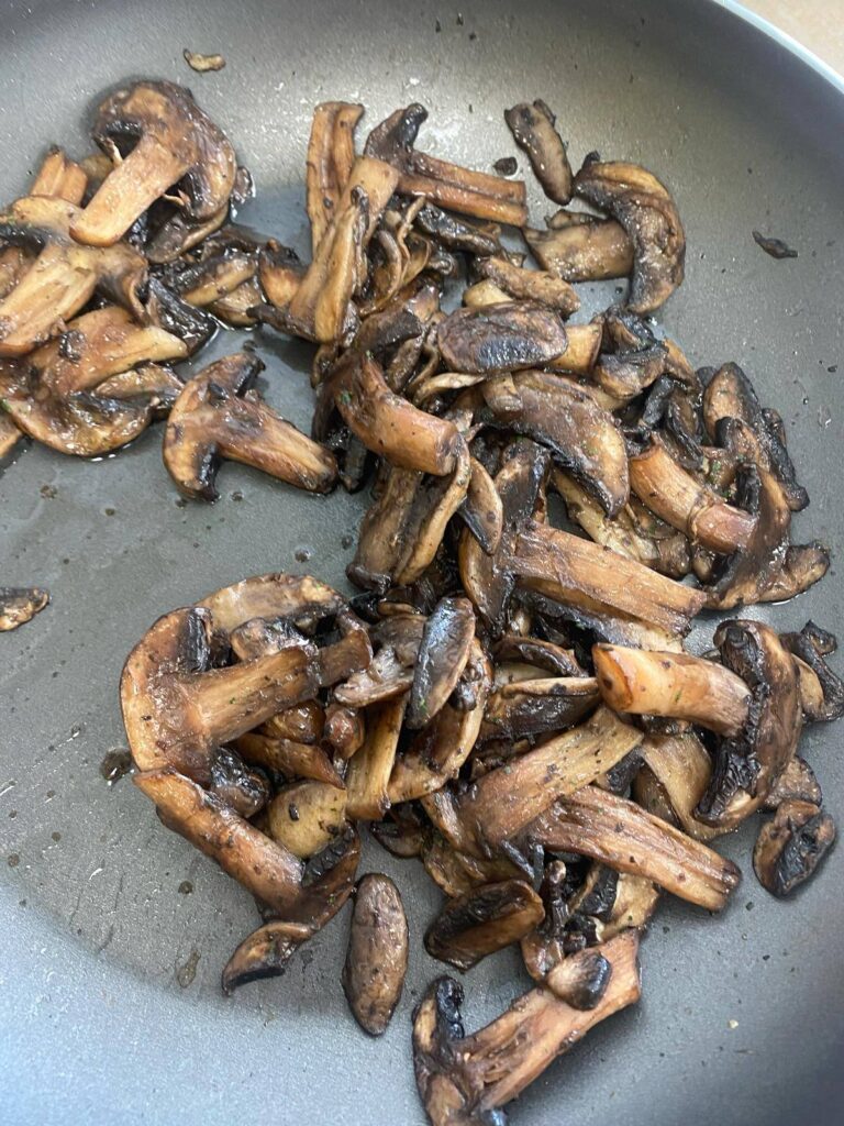mushrooms in a frying pan